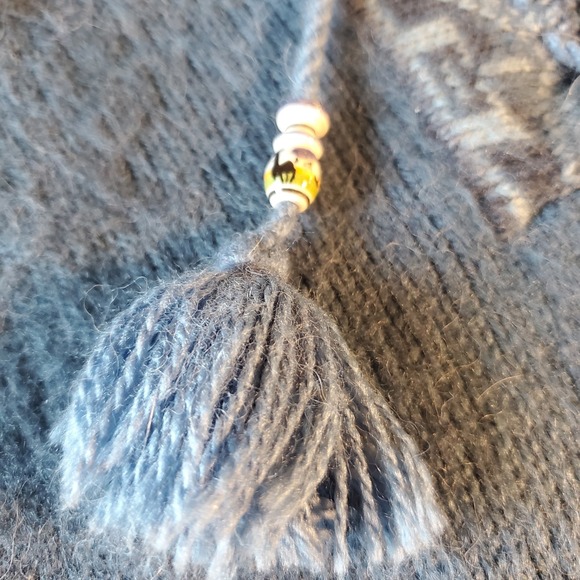 Alpaca Yusami Cusco-Peru Sweater Hoodie Women xs Blue Lace Up Soft Hippie - Picture 4 of 16